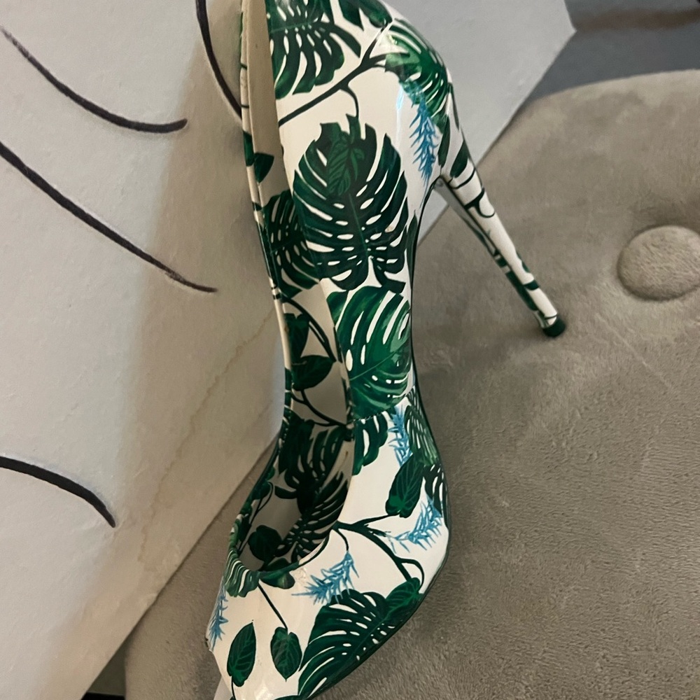 Aldo Tropical Green Leaf Heels